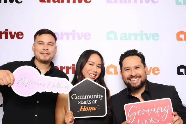 A group of guests photographed together at an event.
